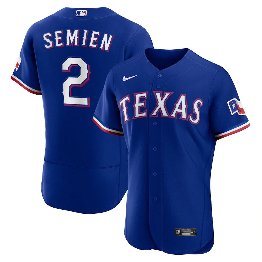 Men Texas Rangers #2 Marcus Semien Nike Royal Alternate Authentic Player MLB Jersey->texas rangers->MLB Jersey